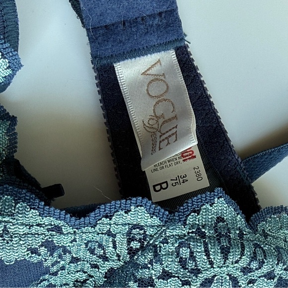 Vogue Lace Bra - Teal and Navy - Picture 4 of 5